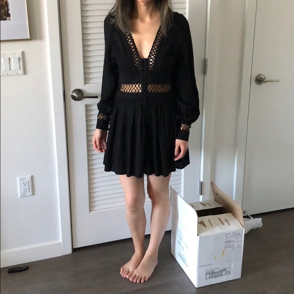 NWOT Free People Black Romper - Picture 2 of 3